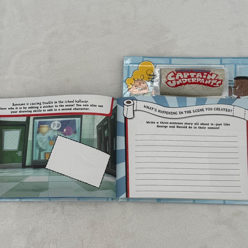 Scholastic Captain Underpants Let's Roll Sticker Activity Book for Kids Netflix - Picture 4 of 5